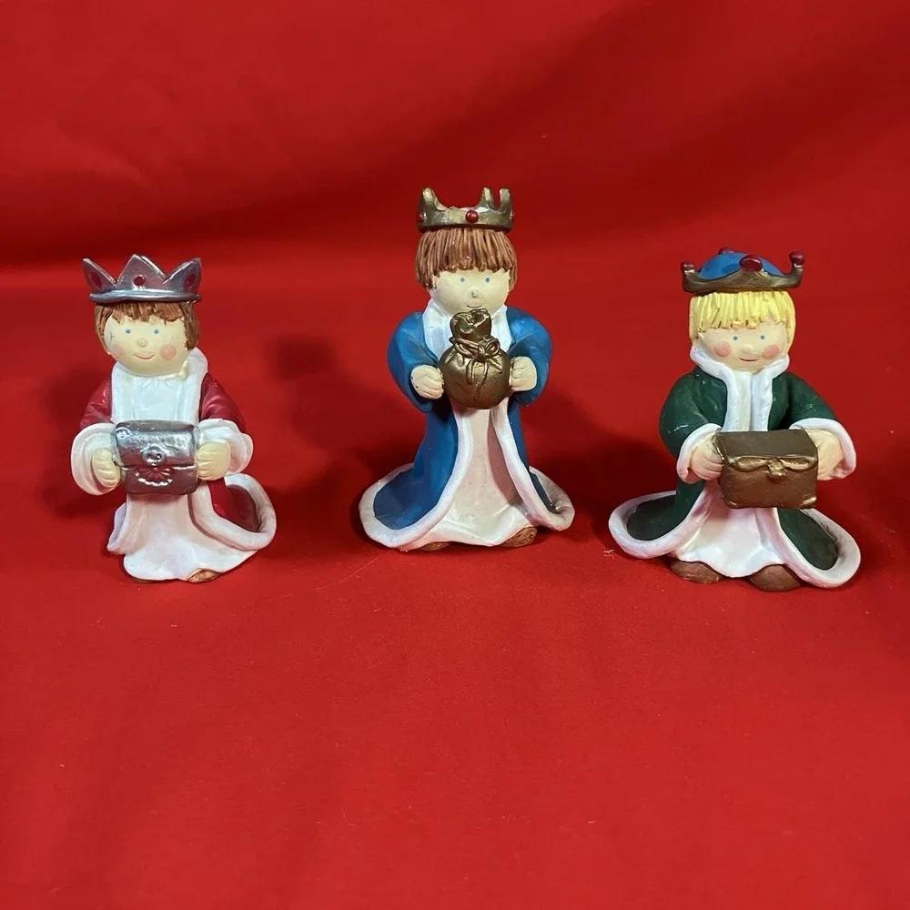 Vintage Frank's Nursery & Crafts Children's Nativity Set / 12 Pieces / Flaws